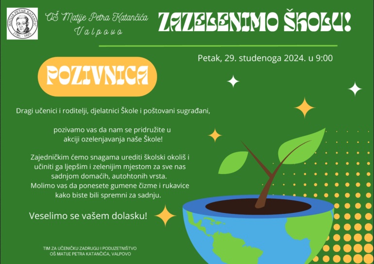 Akcija "Zazelenimo školu!" u OŠ Matije Petra Katančića, Valpovo